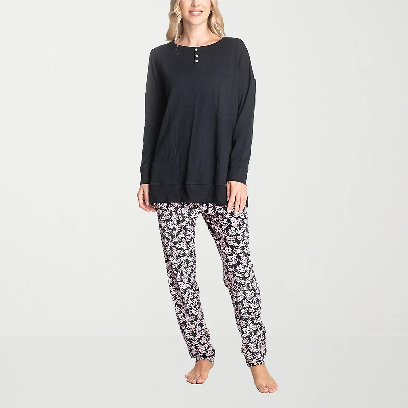 Hanes Womens Long Sleeve 2-pc. Pajama Set