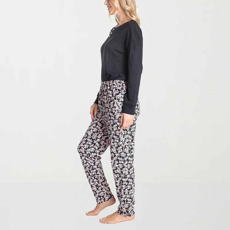 Hanes Womens Long Sleeve 2-pc. Pajama Set