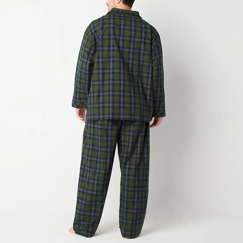 Stafford Modal Mens Long Sleeve 2-pc. Big Pajama Set