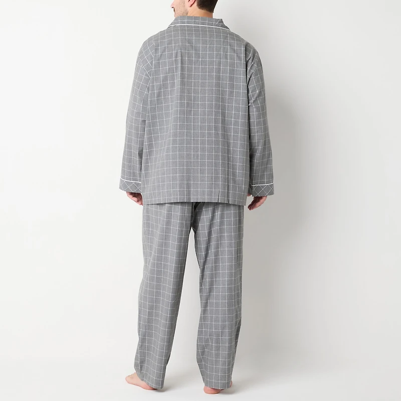 Stafford Modal Mens Long Sleeve 2-pc. Big Pajama Set