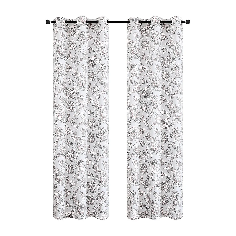 Regal Home Kelvis Printed Grommet Top Energy Saving Blackout Set of 2 Curtain Panel