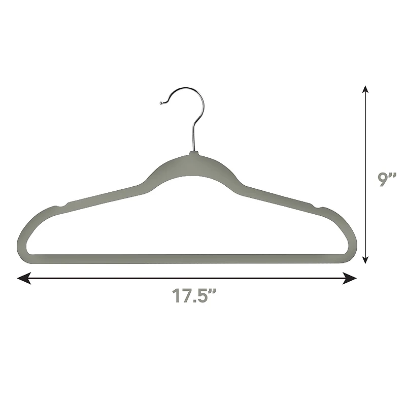 Elama Velvet Slim Profile Heavy Duty Felt 100-pc. Plastic Hangers