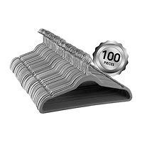 Elama Velvet Slim Profile Heavy Duty Felt 100-pc. Plastic Hangers