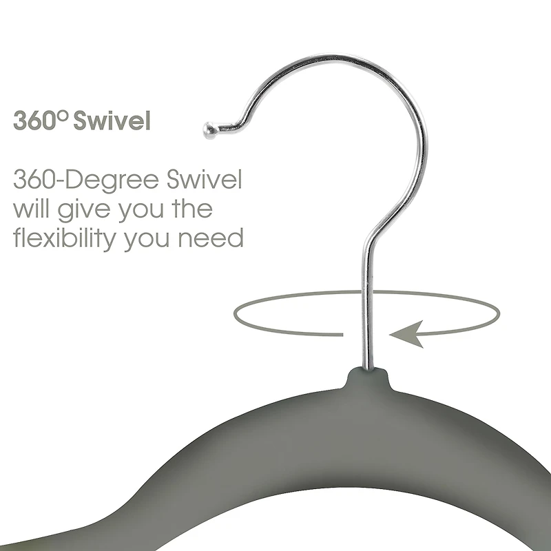 Elama Velvet Slim Profile Heavy Duty Felt 100-pc. Plastic Hangers