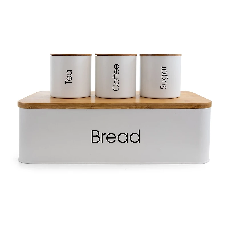 MegaChef Kitchen Bamboo Storage And Organization 4-pc. Canister