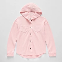 Thereabouts Waffle Little & Big Kid Girls Lightweight Shirt Jacket