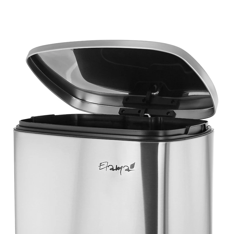 Elama 50 Liter/13 Gallon Rectangular Stainless Steel Step Trash Can