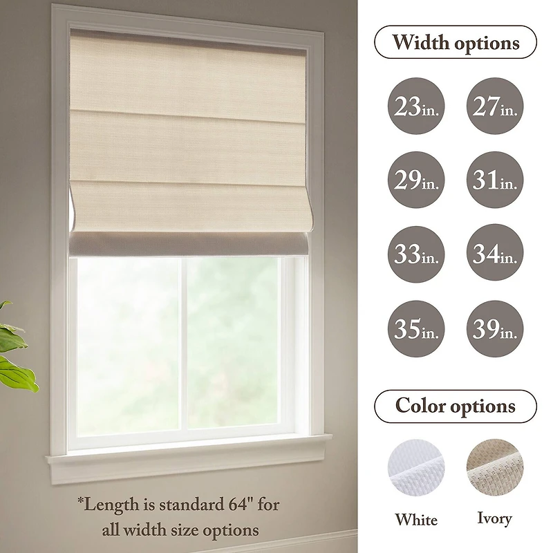 Madison Park Galen Matte Cordless Room Darkening Roman Shade