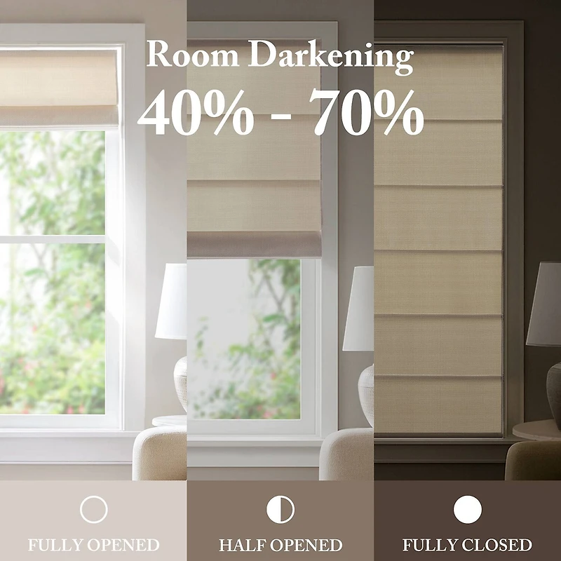 Madison Park Galen Matte Cordless Room Darkening Roman Shade