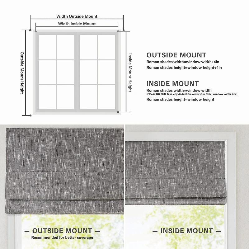 Madison Park Quincy Cordless 100% Blackout Roman Shade