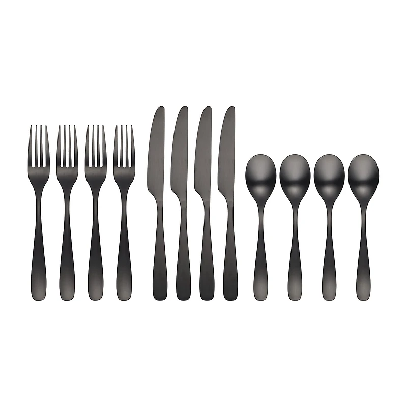 Cambridge Eliana Black Satin 12-pc. Flatware Set