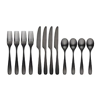 Cambridge Eliana Black Satin 12-pc. Flatware Set