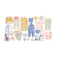 Baby Unisex Winnie The Pooh Crew Neck Short Sleeve 3-pc. Bodysuit