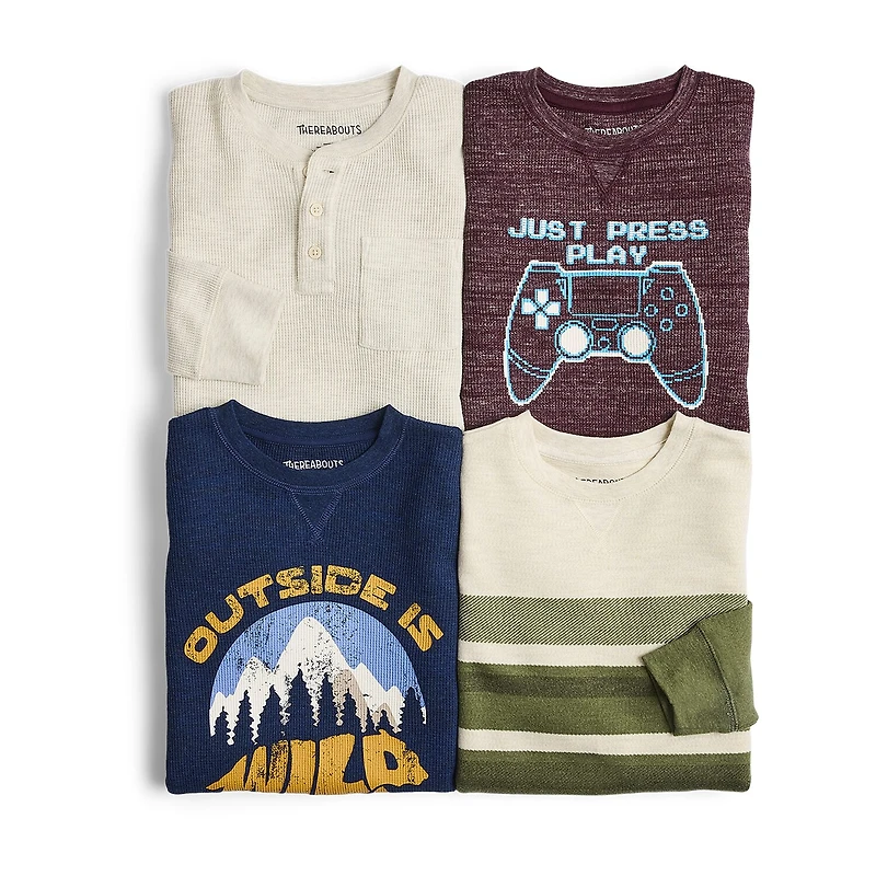 Thereabouts Little & Big Kid Boys Crew Neck Long Sleeve Regular Fit Thermal Top