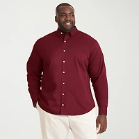 Van Heusen Cronbie Mens Long Sleeve Regular Fit Stretch Fabric Big and Tall Button-Down Shirt