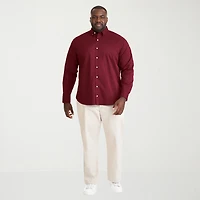 Van Heusen Cronbie Mens Long Sleeve Regular Fit Stretch Fabric Big and Tall Button-Down Shirt