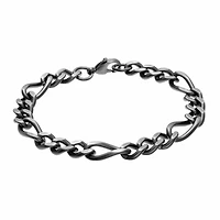 Mens Stainless Steel 8 1/2 Inch Figaro Chain Bracelet