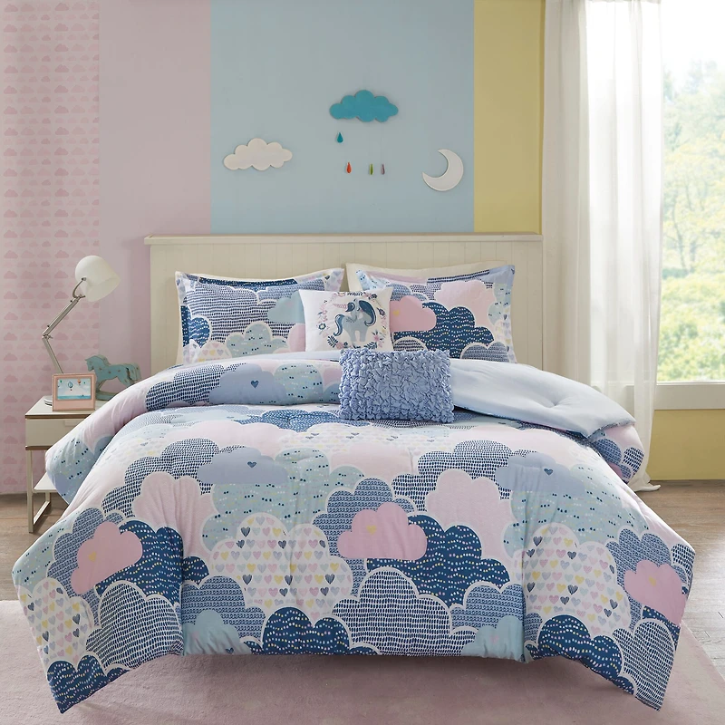 Intelligent Design Bliss 100% Cotton Duvet Cover Set with Decorative Pillows