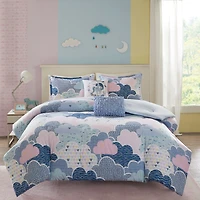 Intelligent Design Bliss 100% Cotton Duvet Cover Set with Decorative Pillows