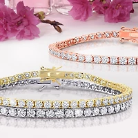 Womens 5 CT. T.W. Lab Created White Moissanite 18K Gold Over Silver Tennis Bracelet