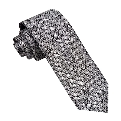 J. Ferrar Lustrous Slim Geometric Tie