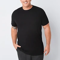 Shaquille O'Neal XLG™ Ribbed Dropneedle Mens Crew Neck Short Sleeve Big and Tall T-Shirt