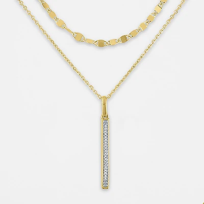 Diamond Addiction Womens 2-pc. Diamond Accent Natural White Diamond Sterling Silver Necklace Set