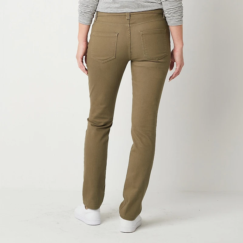 Liz Claiborne Womens Sara Mid Rise Slim Fit, Skinny Leg Jean