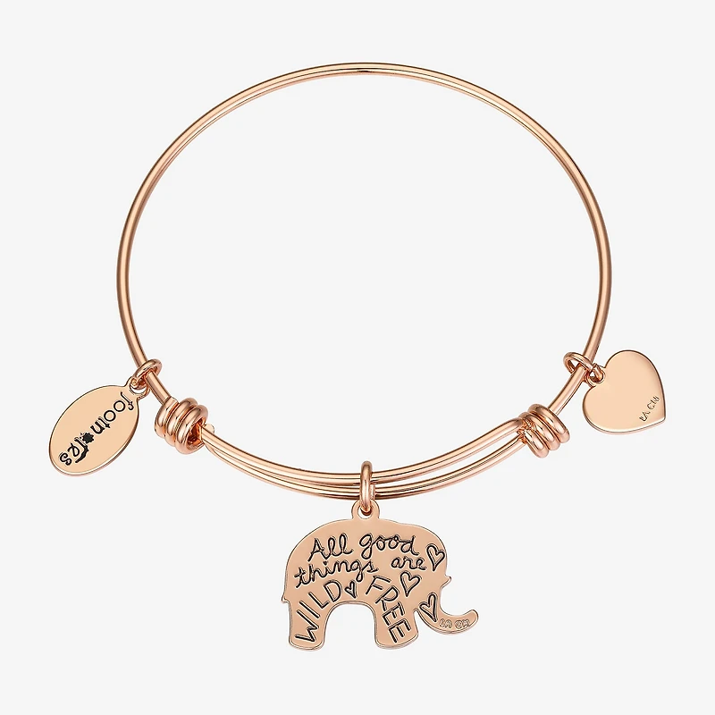 Footnotes Elephant Womens Stainless Steel Bangle Bracelet