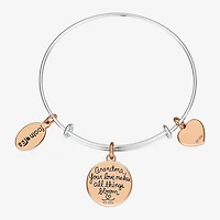Footnotes Grandma Womens Stainless Steel Flower Bangle Bracelet