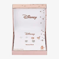 Disney Classics Stud Womens Cubic Zirconia Heart Minnie Mouse 3 Pair Earring Set