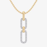G-H / Si1-Si2) Womens 1/6 CT. T.W. Lab Grown White Diamond 10K Gold Paperclip 18 Inch Pendant Necklace