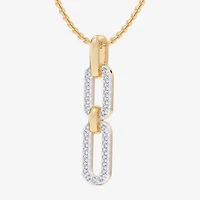 G-H / Si1-Si2) Womens 1/6 CT. T.W. Lab Grown White Diamond 10K Gold Paperclip 18 Inch Pendant Necklace