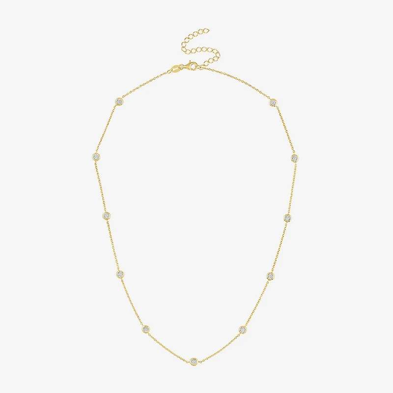 Diamond Addiction 1/4 CT.T.W. - 1/2 CT. T.W. (G-H / Si2-I1) Lab-Grown Station Necklace Sterling Silver Or 14k Gold Over