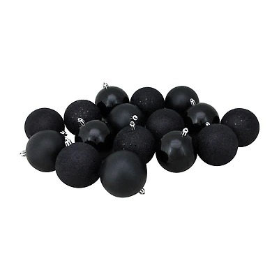 Northlight Black 4-Finish Ball 16-pc. Christmas Ornament