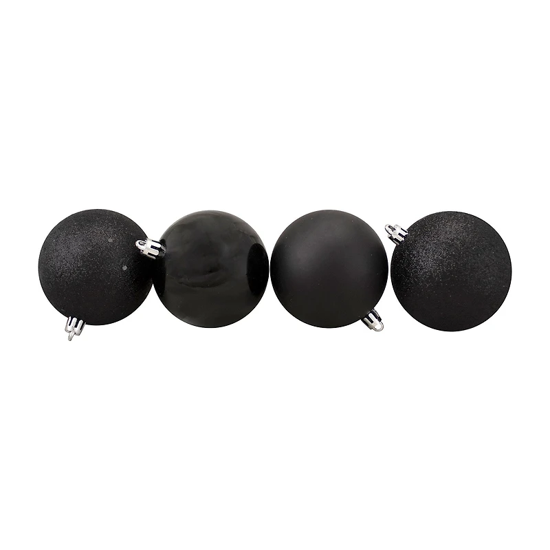 Northlight Black 4-Finish Ball 16-pc. Christmas Ornament