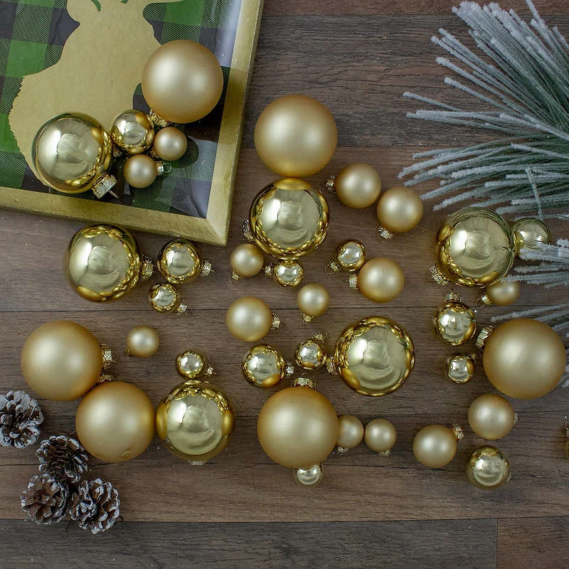 Northlight Glass 2-Finish Ball 40-pc. Christmas Ornament