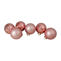 Northlight Baby Pink Glass Ball 6-pc. Christmas Ornament