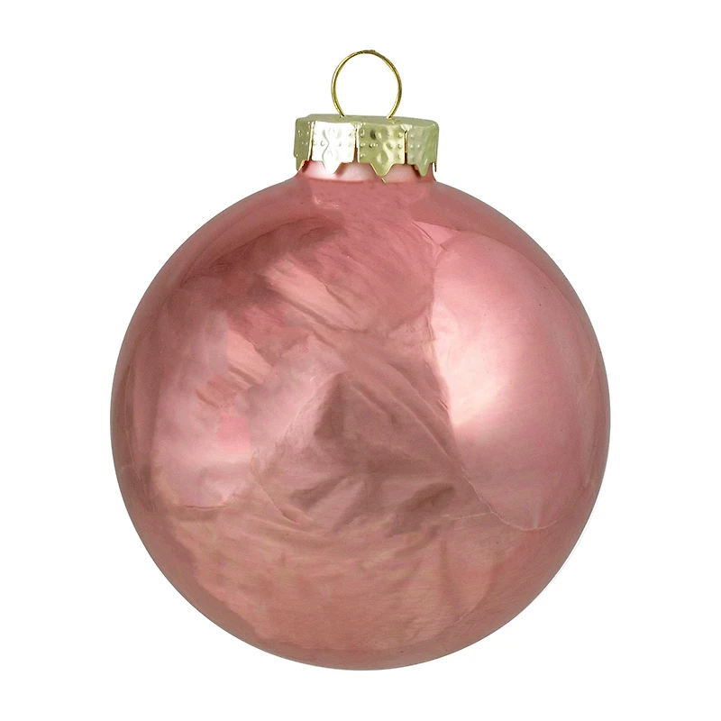 Northlight Baby Pink Glass Ball 6-pc. Christmas Ornament