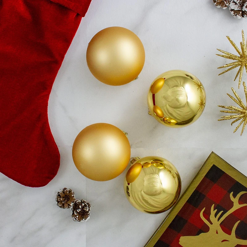 Northlight Glass 2-Finish Ball 4-pc. Christmas Ornament