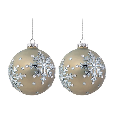 Northlight Snowflakes Glass Ball 2-pc. Christmas Ornament