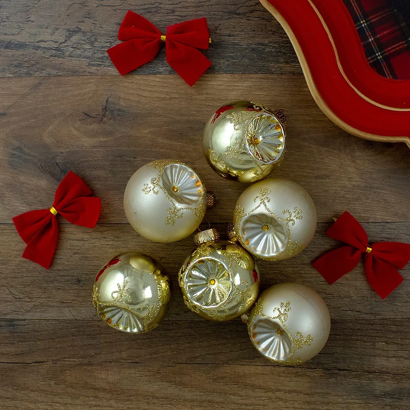 Northlight 2-Finish Glass Ball 6-pc. Christmas Ornament