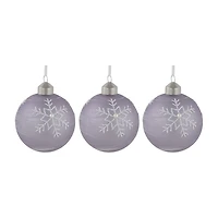 Northlight Purple Glass Ball 3-pc. Christmas Ornament