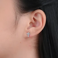 Womens Cubic Zirconia Sterling Silver Heart 3 Pair Earring Set