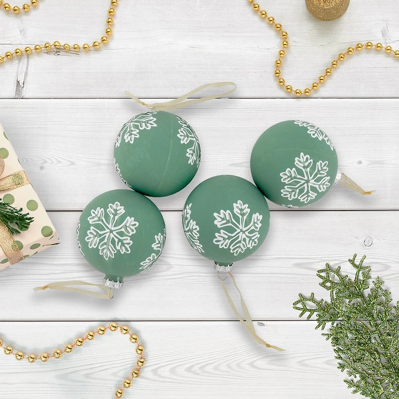 Northlight Ball With Snowflakes 4-pc. Christmas Ornament