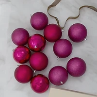 Northlight Pink 4-Finish Ball 12-pc. Christmas Ornament