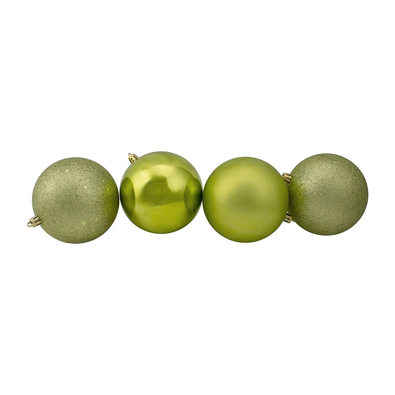 Northlight Green 4-Finish Ball 12-pc. Christmas Ornament