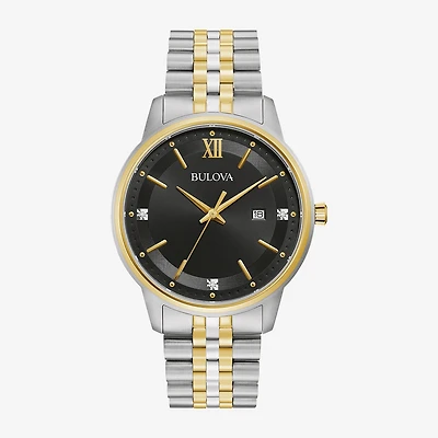 Bulova His and Hers Adult Two Tone Stainless Steel 2-pc. Watch Boxed Set 98x125