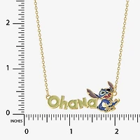 Disney Classics Ohana Womens 18K Gold Over Brass 16 Inch Pendant Necklace