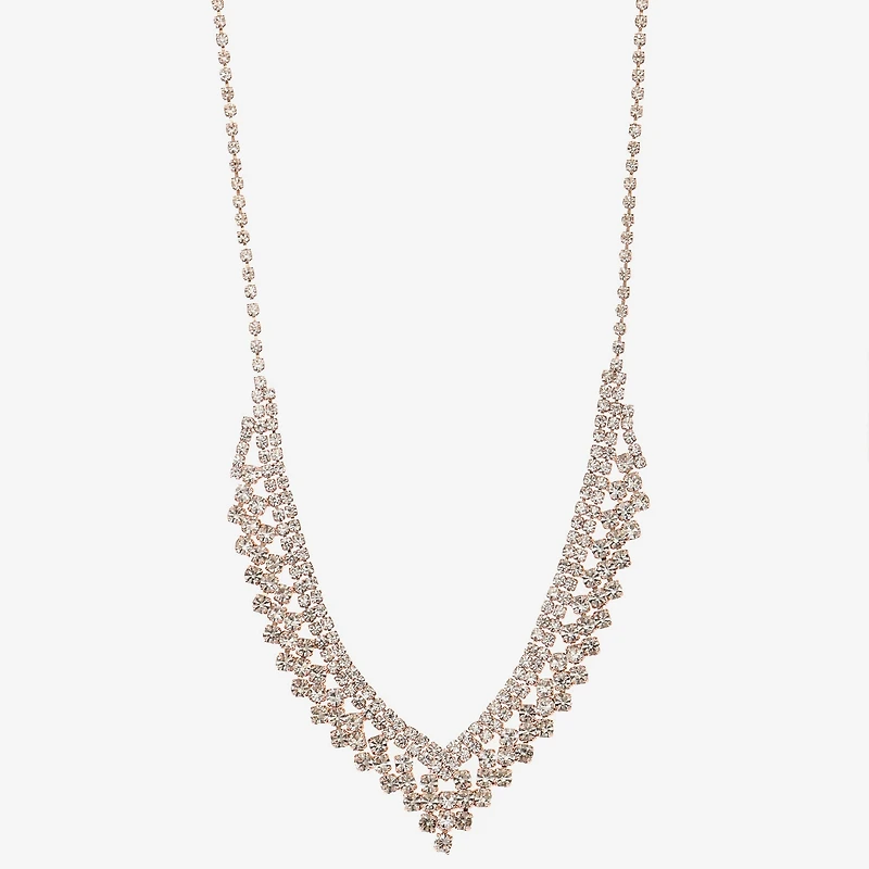 Monet Jewelry Timeless Rose Gold Womens 17 Inch Collar Necklace